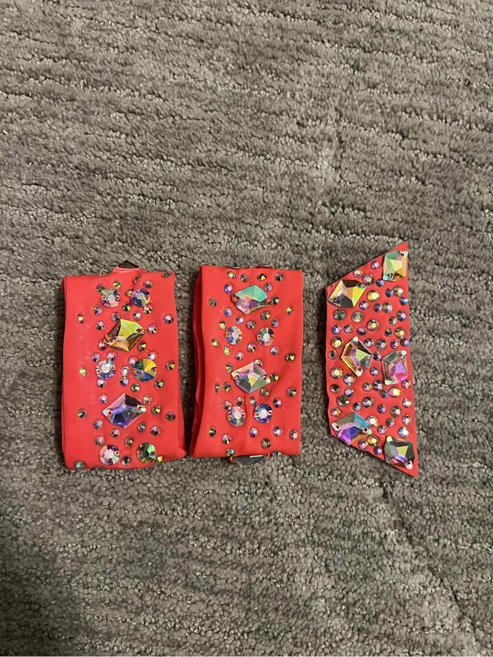 Glamour Coral Dance Two-Piece Costume with stones and arm bands
